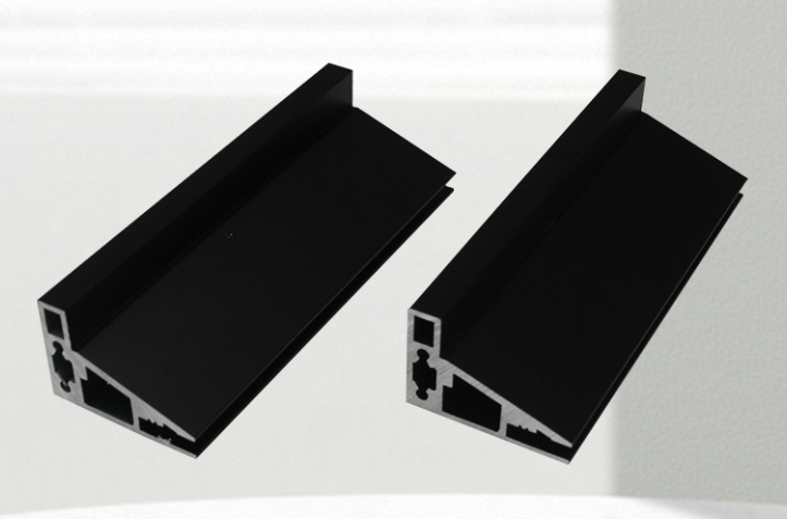 Materials for wardrobe swing glass doors, aluminum profiles, single-axis hinges,