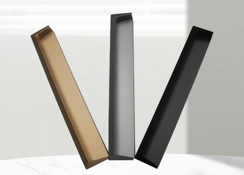 Embedded grooved aluminum alloy door panel handle, aluminum slot hidden invisibl