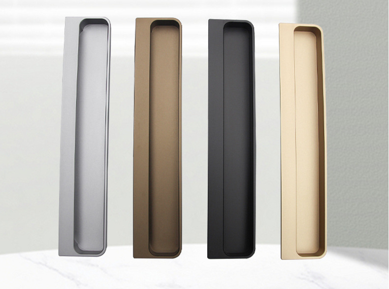 Aluminum Alloy Profile Wardrobe Handles, Cabinet Door Grooved Handles, Modern Mi