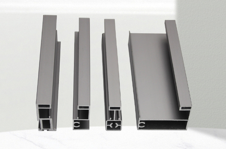 Full-aluminum clad profiles, minimalist sliding door materials, and aluminum all