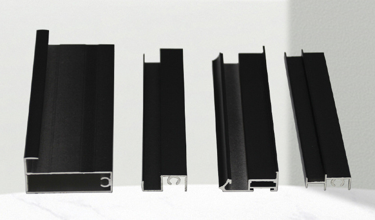 Customized sliding glass door with narrow frame made of aluminum profile. Push-p