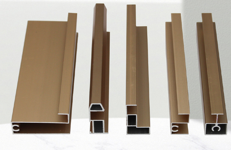 Aluminum alloy sliding door profile material 102 104 frame anodized processed wa